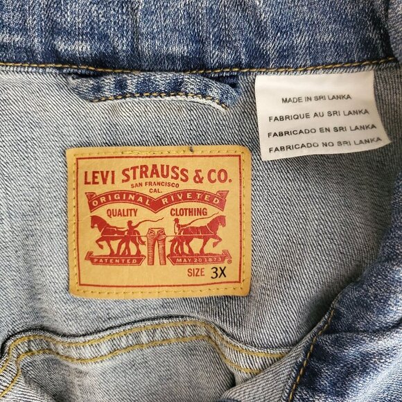 Levis Denim Trucker Jacket Plus Size 3X Womens Blue Jean Jacket Cowgirl Western - Picture 6 of 12